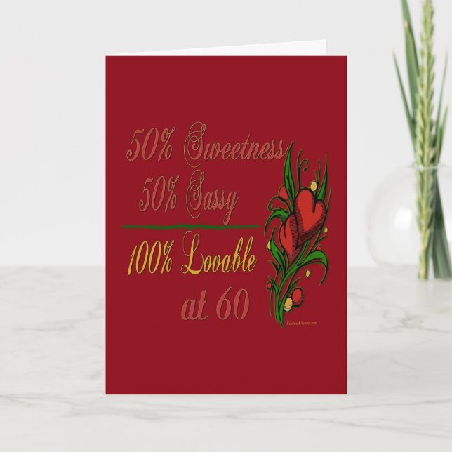 Tarjeta Dulce, suave, adorable a los 60 (Anverso)