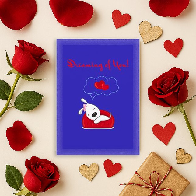 Tarjeta Dulce Sueño Azul de Amor Canino (Subido por el creador)