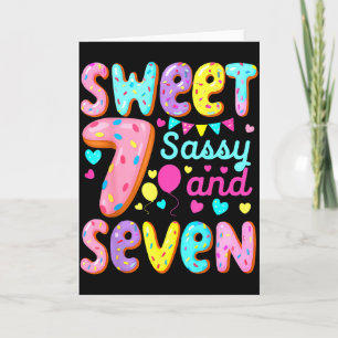 Tarjeta Dulce Sy y niña de siete años cumpleaños