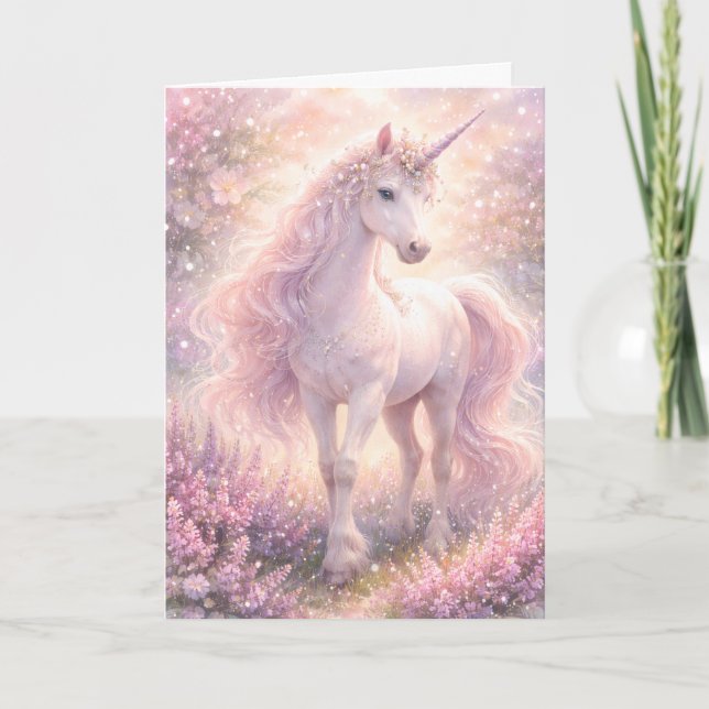 Tarjeta Dulce Unicornio Pastel Caprichoso (Anverso)