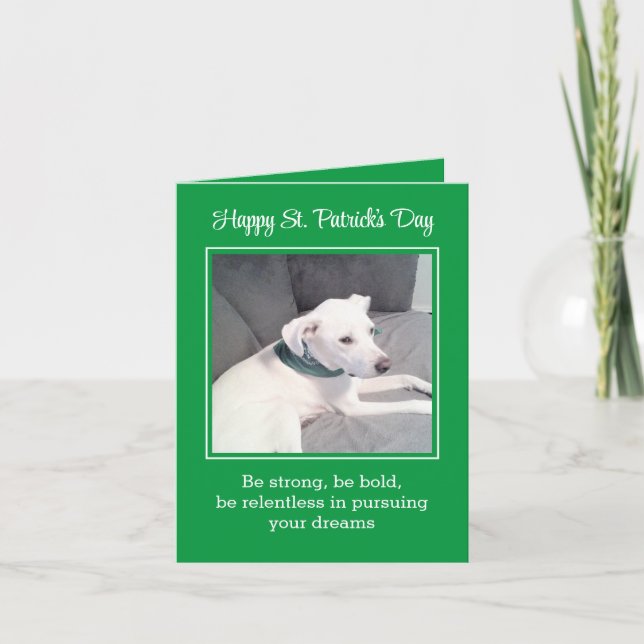 Tarjeta Dulce y divertido cachorro feliz día de San Patric (Anverso)