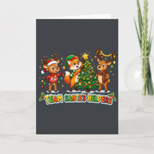 Tarjeta Dulces ayudantes del equipo de Santa Navidad