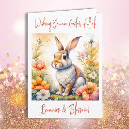 Tarjeta Dulces bendiciones de Pascua Conejo de Conejo de C
