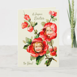 Tarjeta Dulces chicas de Pascua Flower Niños fantasía CC12
