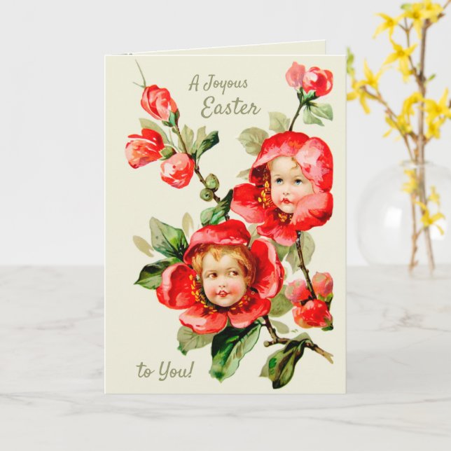 Tarjeta Dulces chicas de Pascua Flower Niños fantasía CC12 (flor amarilla)