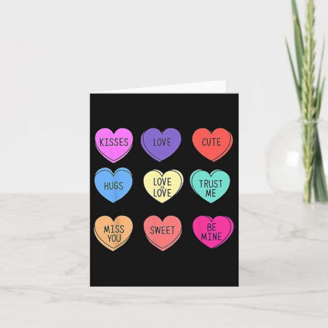 Tarjeta Dulces Corazones de Conversación de San Valentín F (Anverso)