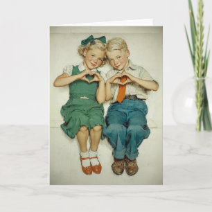 Tarjeta Dulces Corazones de la Infancia Vintage