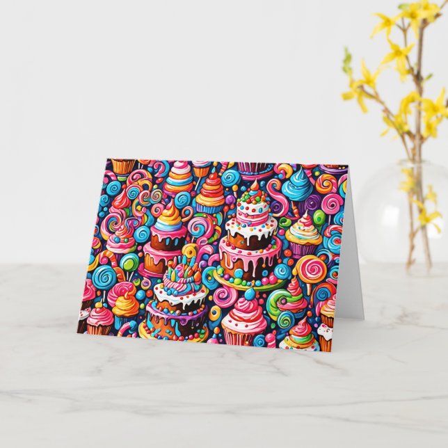 Tarjeta Dulces de cumpleaños (flor amarilla)