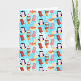 Tarjeta Dulces de helado de pingüino