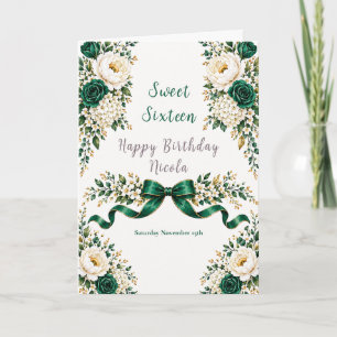 Tarjeta Dulces Dieciséis Esmeralda Verde