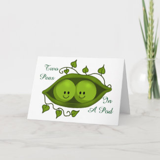 Tarjeta Dulces dos guisantes en una vaina personalizable
