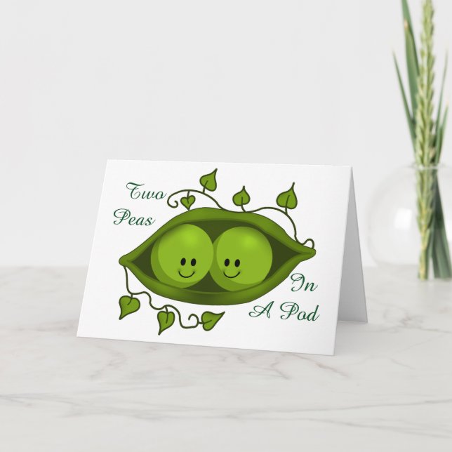 Tarjeta Dulces dos guisantes en una vaina personalizable (Anverso)