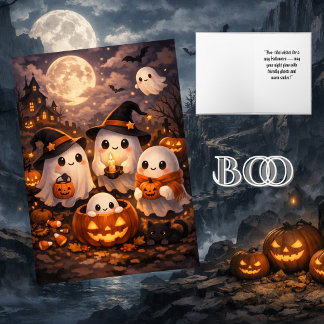 Tarjeta Dulces Fantasmas Estéticos de Halloween