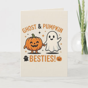 Tarjeta Dulces Fantasmas y Mejores Amigas Calabazas - Amig