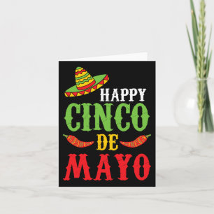 Tarjeta Dulces Felices Cinco De Mayo Sombrero Pimientos 5