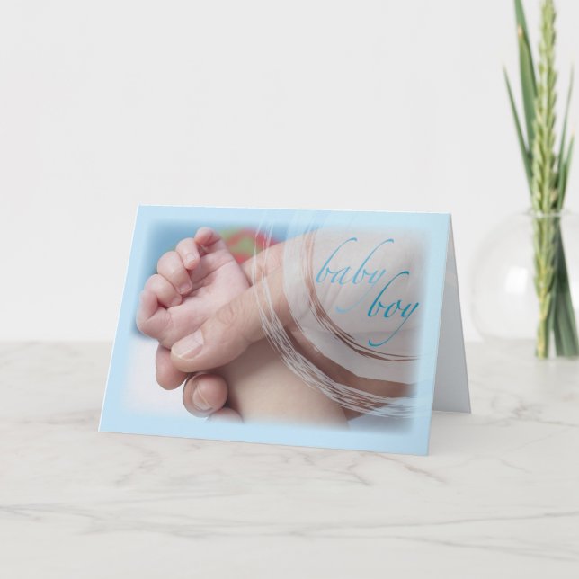 Tarjeta Dulces felicitaciones, manos y dedos para bebé (Anverso)