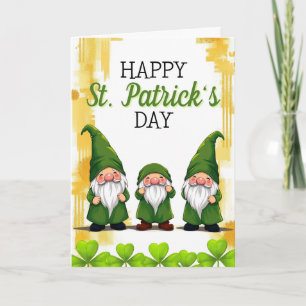 Tarjeta Dulces Gnomos Verdes Tréboles Día de San Patricio