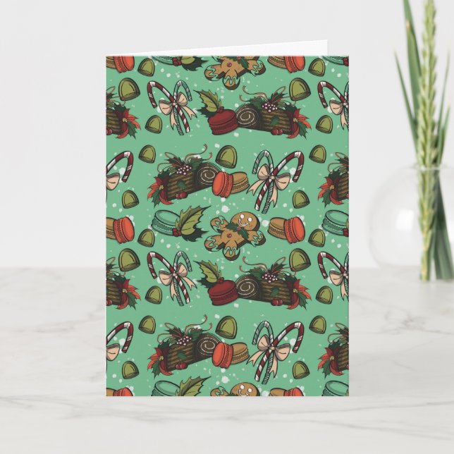 Tarjeta Dulces Navideños - Menta (Color) (Anverso)