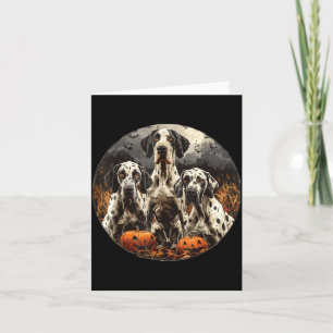 Tarjeta Dulces perros Great Dane de Halloween Calabaza esp