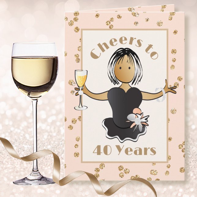 Tarjeta Dumpleaños divertidos de 40 años para mujer con br (Subido por el creador)