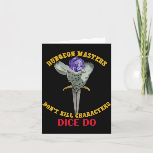 Tarjeta Dungeon Masters Dont Kill Characters Dice Do  (Anverso)