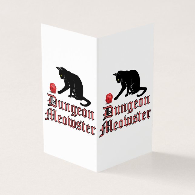 Tarjeta Dungeon Meowster Funny RPG Cat con dados (Exterior)