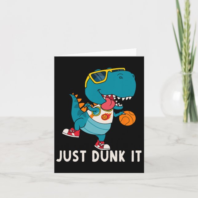 Tarjeta Dunk It Fun Dinosaur Bysketbyll League Slam D (Anverso)