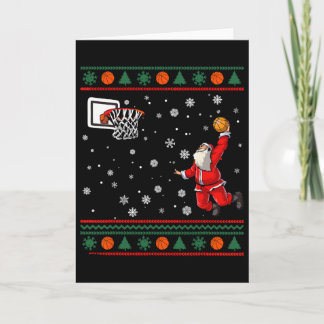 Tarjeta Dunking Santa de Navidad Sketll Xmas Hombres Niños