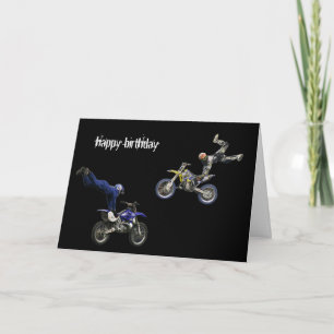 Tarjeta dúo aéreo del motocrós