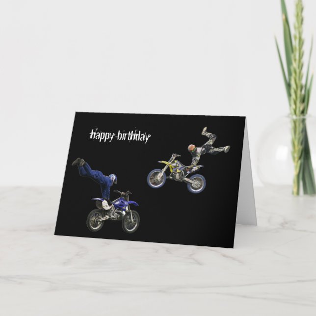 Tarjeta dúo aéreo del motocrós (Anverso)
