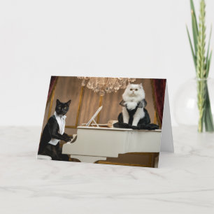 Tarjeta Dúo de Saludo de Gato Lindo Lounge