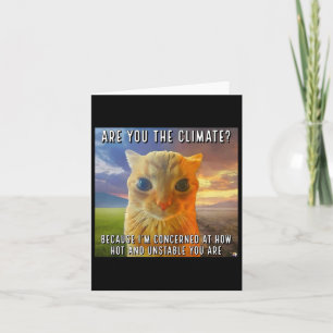 Tarjeta Dúo Divertido San Valentín Gato Naranja Meme ¿Eres