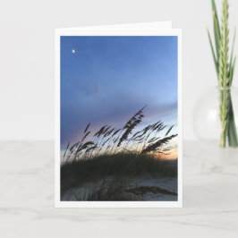 Tarjeta Dusk en la playa.