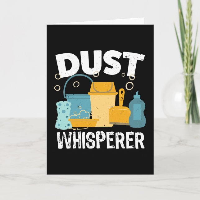 Tarjeta Dust Whisperer Funny Limpieza Regalo limpio (Anverso)