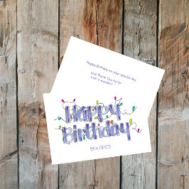 Tarjeta Dusty Blue a mano Personalizado Feliz Cumpleaños