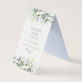 Tarjeta Dusty Blue Florals Comparten el Rótulo Love Table