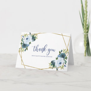 Tarjeta Dusty Blue Gold Ducha nupcial Gracias