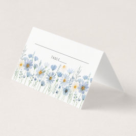 Tarjeta Dusty Blue Wildflower Floral Wedding Place Card