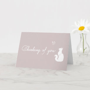 Tarjeta Dusty Rose Pensando en Ti Pérdida de Gato Simpatía