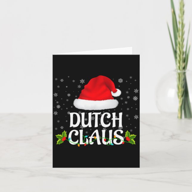 Tarjeta Dutch Claus Christmas Lights Santa Pajama Family M (Anverso)