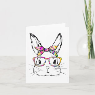 Tarjeta Dy Cute Bunny Face Tie Dye Gles Easter Day