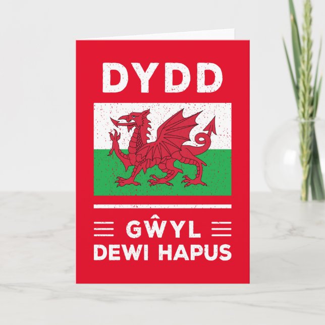 Tarjeta Dydd Gæyl Dewi Hapus Feliz Día 3 de San Davids (Anverso)