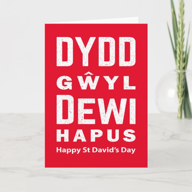 Tarjeta Dydd Gæyl Dewi Hapus Feliz Día 4 De San Davids (Anverso)