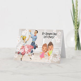 Tarjeta Dyngus Day Fiesta Time Card con bailarinas