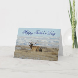 Tarjeta E22 Alce toro y colinas nevadas