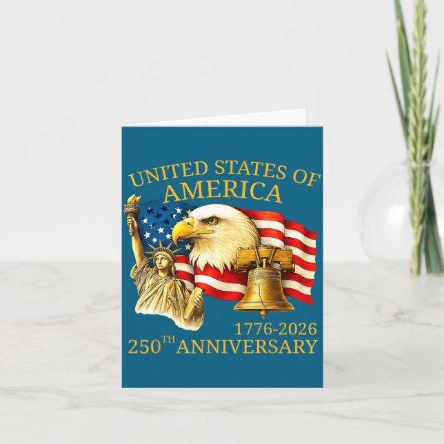 Tarjeta Eagle And Flag 250th Birthday America Since 1776  (Anverso)