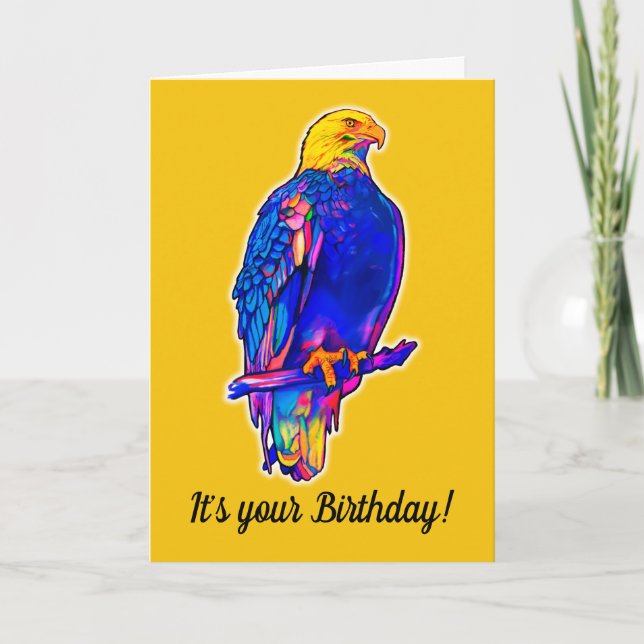 Tarjeta Eagle en colores Feliz cumpleaños (Anverso)