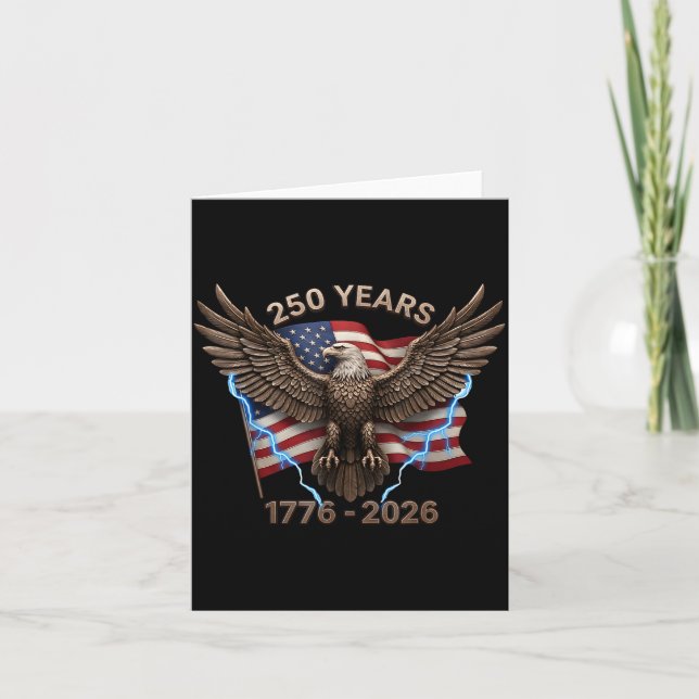 Tarjeta Eagle Flag 250 Years 1776-2026 250th Birthday  (Anverso)