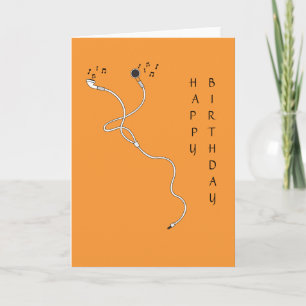 Tarjeta Earphones with Notes Greeting Card