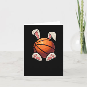 Tarjeta Easter Basketball Bunny Ears Niños Huevos de Pascu